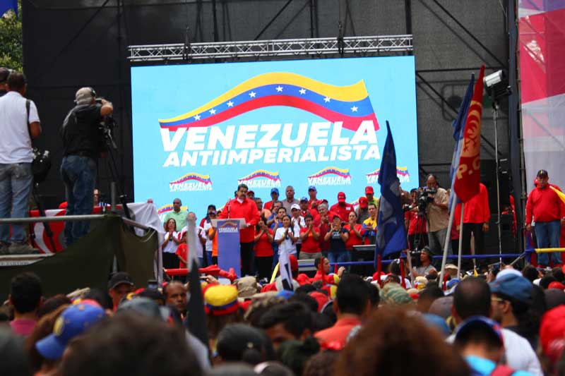 los trabajadores y trabajadoras de la Misión Alimentación, demuestran su apoyo, compromiso y lealtad al proceso revolucionario.